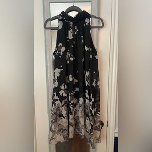Black and white sleeveless dress